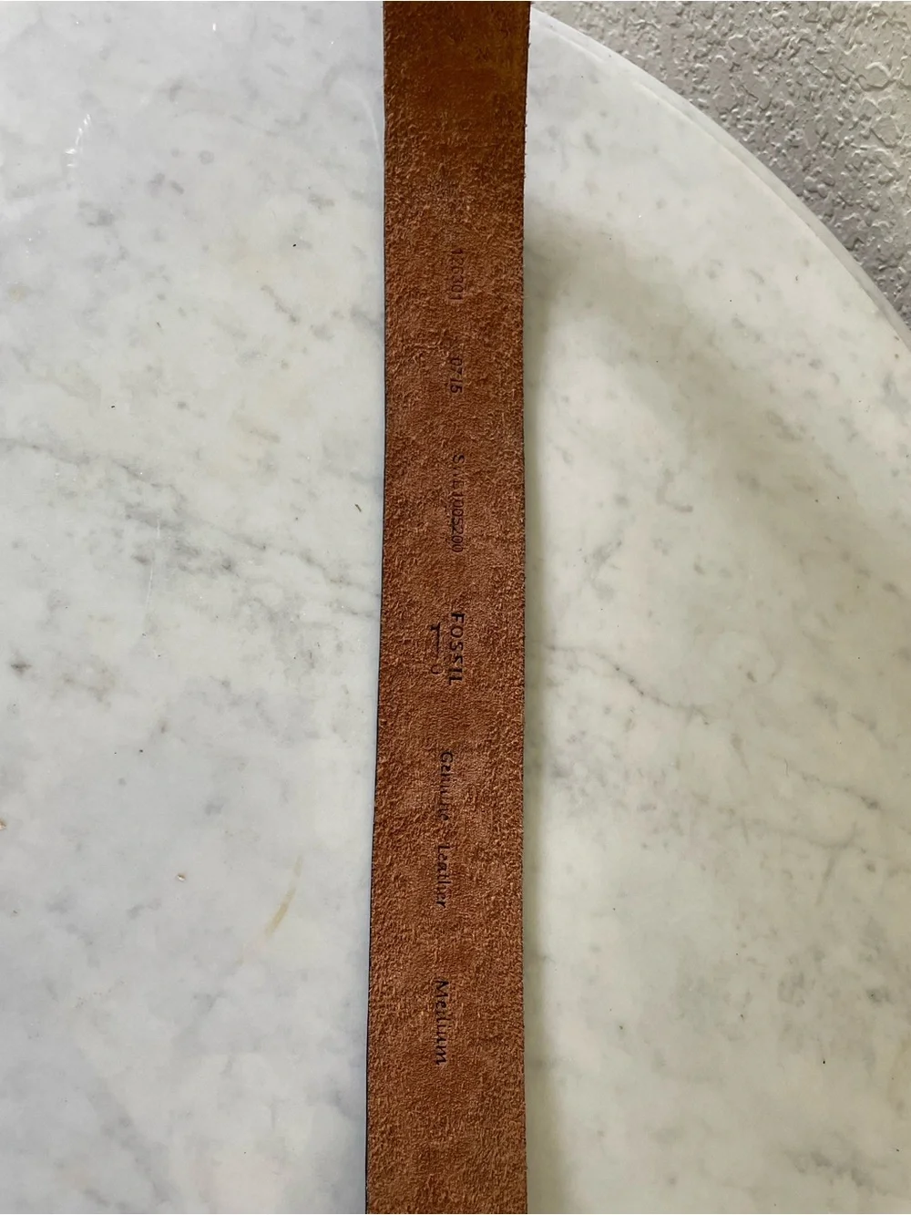 Fossil Floral Embossed Leather Belt